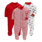 Hosiery Cotton Printed Rompers for Kids, Pack of 3, Multicolor 