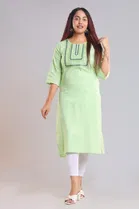 Khadi Cotton Embroidered Kurti for Women 