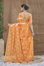 Silk Woven Design Saree for Women, Orange 
