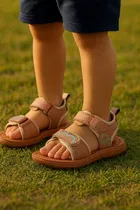 Sandals For Girls (Brown, 9-10 Years) (3C) (Ksd-334)