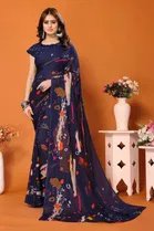 Georgette Printed Saree for Women 