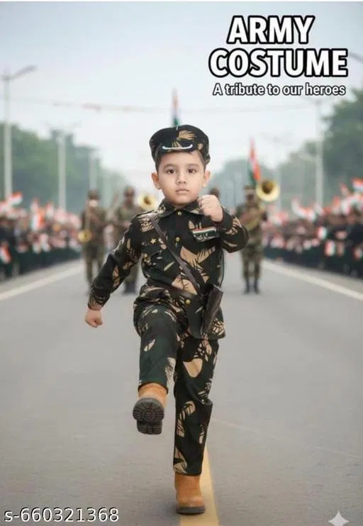 Cotton Shirt and Pant Set for Boys (Army, 1-2 Years)