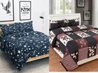 Polycotton Double Bedsheets with 2 Pillow Covers (Multicolor, 228x228 Cm) (Pack of 2)