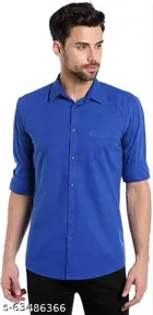 Cotton Blend Solid Full Sleeves Shirt for Men 
