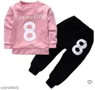 Hosiery Cotton Full Sleeves T-Shirt with Pant Clothing Set for Kids 