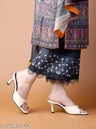 Shoetopia Open Toe Patent Leather Heel Sandals Cream 