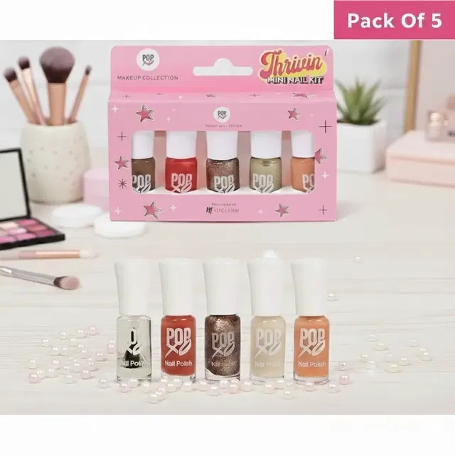 MyGlamm POPxo Thrivin Mini Nail Paint (Pack Of 5) (15ml)