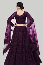 Net Embroidred Semi Stiched Lehenga Choli for Women 