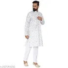 Cotton Printed Kurta with Pyjama for Men 
