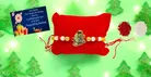 Metal Rakhi with Greeting Card & Roli Chawal 
