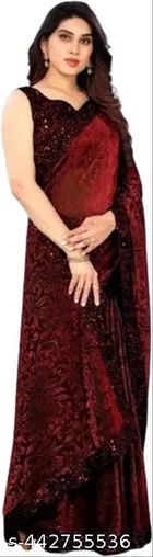 Lycra Sequence Saree for Women 