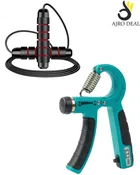 Plastic Hand Grip Strengthener with Skipping Rope, Multicolour, Pack of 2