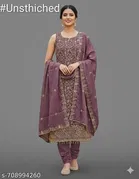 Embroidered Georgette Punjabi/All Over Suits Semi-Stitched Suits 