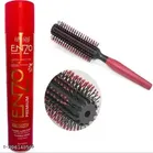 Enzo Hair Spray with Round Hair Comb (Red, Set of 2)