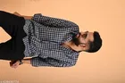 Cotton Blend Checked Shirts for Men, Navy Blue 
