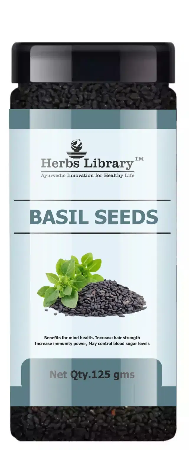 Herbs Library Fresh and Natural Basil Seeds for Weight Loss (125 g)