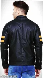 Synthetic Leather Full Sleeves Solid Jacket for Men 