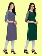 Crepe Solid Kurtis for Women 