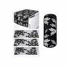 Krishna 1 Fridge Top Cover with 1 Handle Cover & 3 Placemat, Set of 5, Black