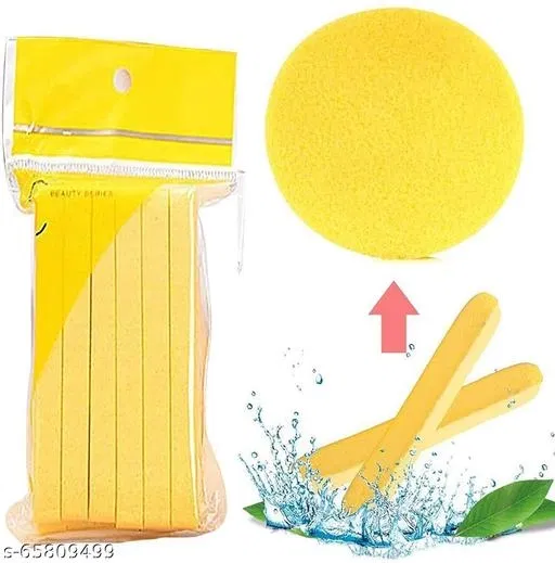 Silicone Makeup Removal Sponges (Yellow, Pack of 12)