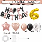 6th Happy Birthday Balloon Decoration Kit ,Rose Gold & Black ,Set Of 1