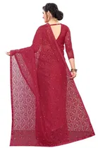 Net Solid Saree for Women 