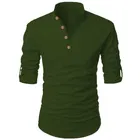 Trendy Cotton Full Sleeves Short Kurta For Men 