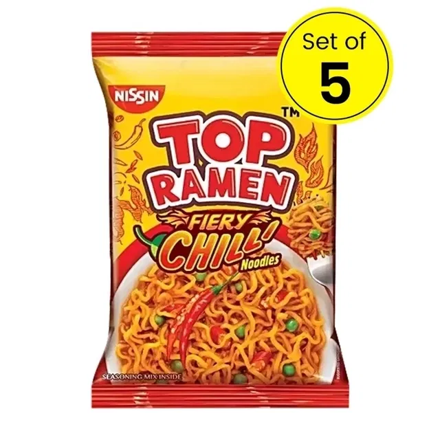 Top Ramen Fiery Chilli Noodles 5X50 g (Pouch) (Pack of 5)