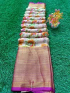 Cotton Silk Printed Saree for Women (Pink, 6.3 m)