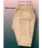 Cotton Blend Solid Leggings for Women (Beige, S)