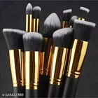 Kamz 10 piece professional cosmetic makeup brush set comes with transparent plastic bag