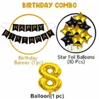 8th Happy Birthday Balloon Decoration Kit, Black, Set of 1