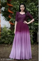 Embellished Pleated Gown for Women 