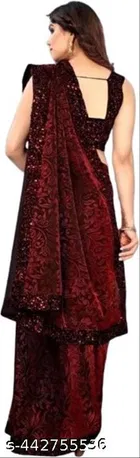 Lycra Sequence Saree for Women 