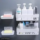 Plastic Bathroom Shelves (White, Pack of 4)