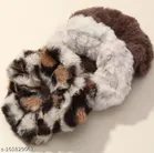 Fur Scrunchies for Women (Multicolor, Pack of 6)