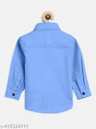 Solid Cotton Blend Spread Collar Shirt for Boys 