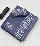 Chanderi Cotton Printed Saree for Women (Grey, 6.3 m)