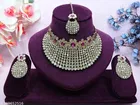 Mehandi Finish Golden Diamonds Bridal Choker Set for Women 