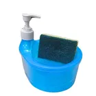 Plastic Double Layer 2 in 1 Soap Pump Liquid Soap Dispenser (Blue)