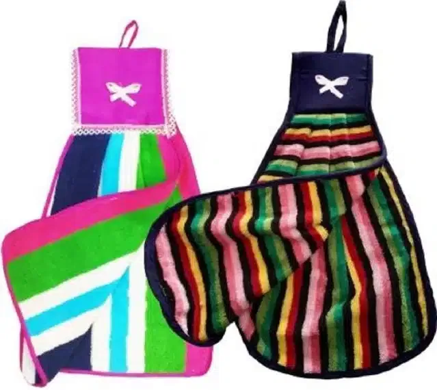 Cotton Hanging Hand Towel (Multicolor, Pack of 2)
