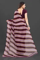 Trendy Georgette Saree with Blouse Piece For Women 