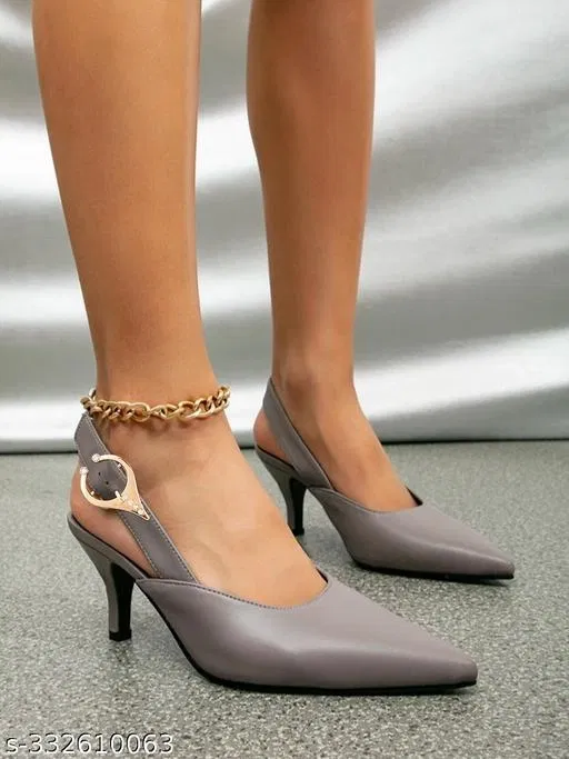 Shoetopia Grey Pumps (Size IND-5)