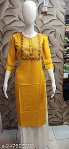 Rayon Slub Printed Kurti for Women 
