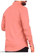 Cotton Blend Solid Shirt for Men, Pink 