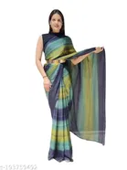 Georgette Zari Lining Saree With Unstitched Blouse Piece for Women 