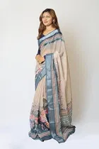 Cotton Linen Printed Saree for Women 