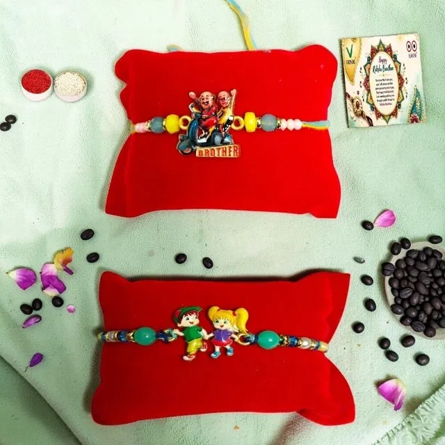 Metal Motu Patlu Bro Sister Rakhi (Multicolor, Pack of 2)