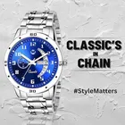 Metal chain Analog watch for men (Blue dial, Pack of 1)