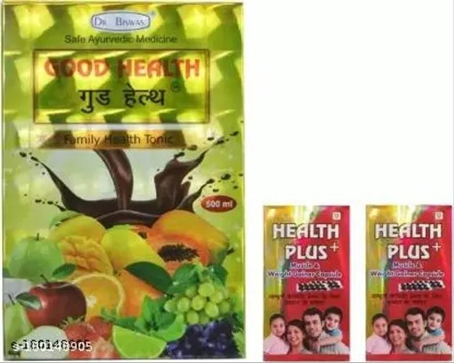 Dr Biswas Good Health Tonic & Health Plus Cappsule For Weight Gain (Pack Of 3)